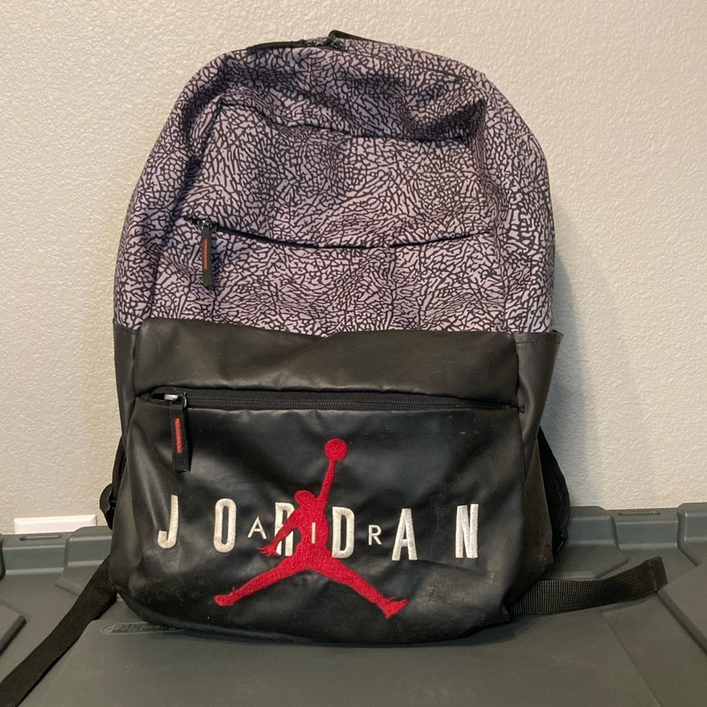 Jordan Black and Gray Athletic Backpack